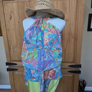 Women's one piece Blue-rodBeatte, new swim suit size 14